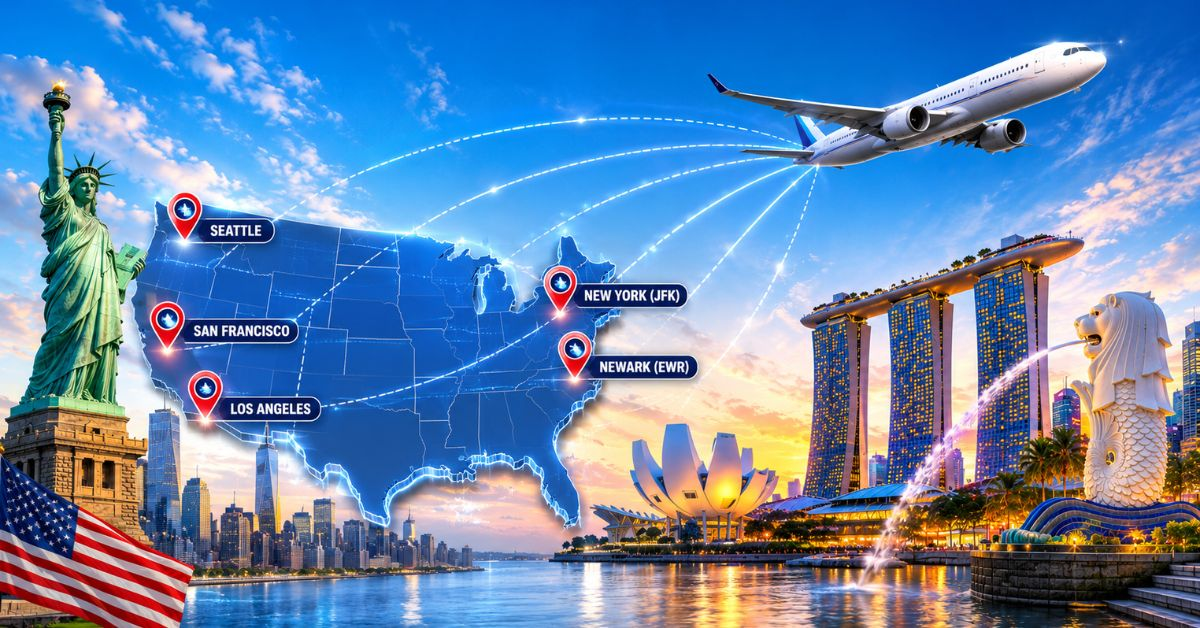 US Cities Offering Nonstop Flights to Singapore